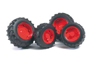 Produktabbildung Bruder Profi-Serie Zwillingsbereifung mit roten Felgen für Traktor Serie 02000