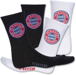 FC Bayern Sport-Socken 2er Set, schwarz und weiß - verschiedene Größen