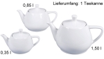 Friesland Porzellan Teekanne, weiß - verschiedene Größen