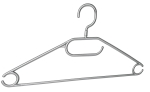 Kunststoff-Kleiderbügel mit Steg grau 10er Set