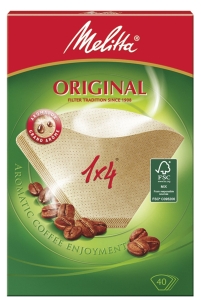 Produktabbildung MELITTA Filtertüten 1x4, 40 Stück braun