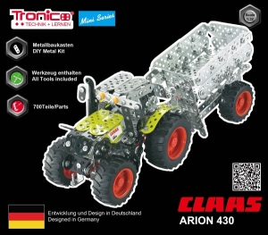 Produktabbildung RCEE tronico Metallbaukasten Traktor CLAAS ARION 430 mit Kippanhänger