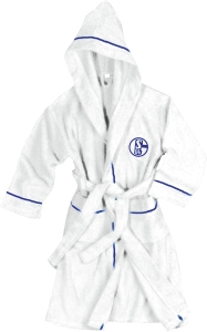 Produktabbildung Schalke Kinder Bademantel mit Kapuze, Gr. 152, weiß
