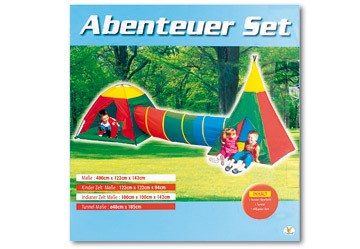 Abenteuerzelt-Set mit Tunnel