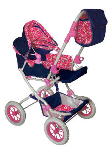 Puppenwagen "Flower", pink/blau