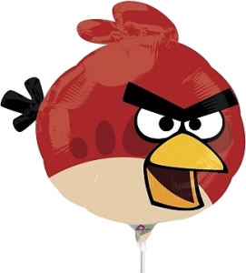 Angry Birds Minishape Folienballon Red Bird, 23cm