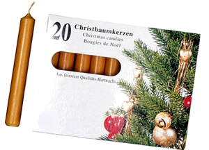 Christbaumkerzen 20 Stück goldfarben