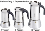 Bialetti Espressokocher "Venus Edelstahl" - verschiedene Größen