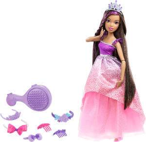 Barbie Zauberhaar-Prinzessin Brünett, groß