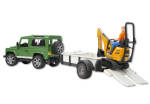 Bruder Profi-Serie Land Rover Defender, Einachsanhänger, JCB Mikrobagger und Bau