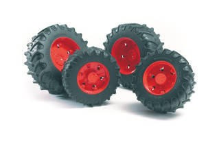 Bruder Profi-Serie Zwillingsbereifung mit roten Felgen für Traktor Serie 03000