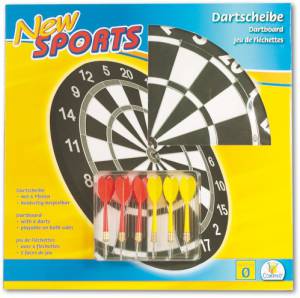 Dartboard NEW SPORTS, inkl. 6 Pfeilen