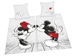Mickey und Minnie Partnerbettwäsche "Kiss" Renforce