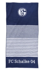 FC Schalke 04 Handtuch / Duschtuch Streifen marine, 70x140cm