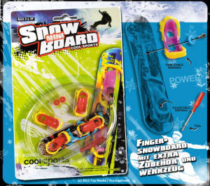 Finger Snowboard auf Blisterkarte