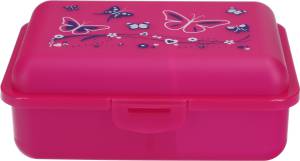 Fizzii Brotdose Uno mit Trennfach Schmetterling, pink