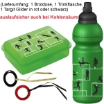 Fizzii Trinkflasche und Brotdose Set Fußball, mit Glider