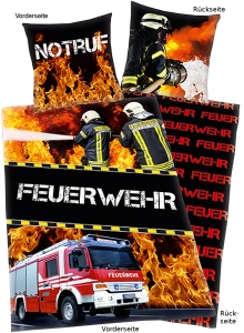 Feuerwehr Foto Bettwäsche Im Einsatz, 135x200cm