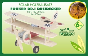 Holzbausatz Solar Dreidecker Roter Baron