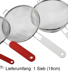 METALTEX Küchensieb mit Plastikgriff, 18cm, Edelstahl