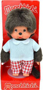 Monchhichi Red Checker Boy, ca. 20 cm