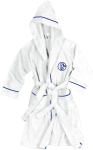 Schalke Kinder Bademantel mit Kapuze, Gr. 152, weiß