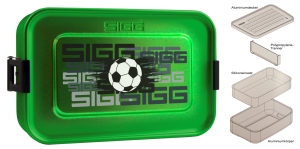 SIGG Brotdose Plus S Aluminium Fußball grün