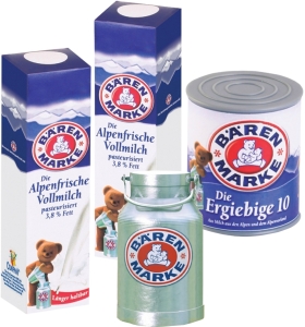 Bärenmarke Milchkanne, Dose, Milchtüten, 4-tlg.