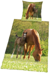 Pferde Foto-Bettwäsche Stute & Fohlen